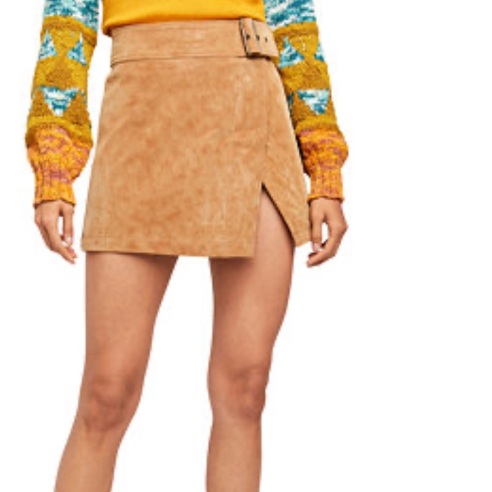 Free People Ari vegan wrap leather miniskirt